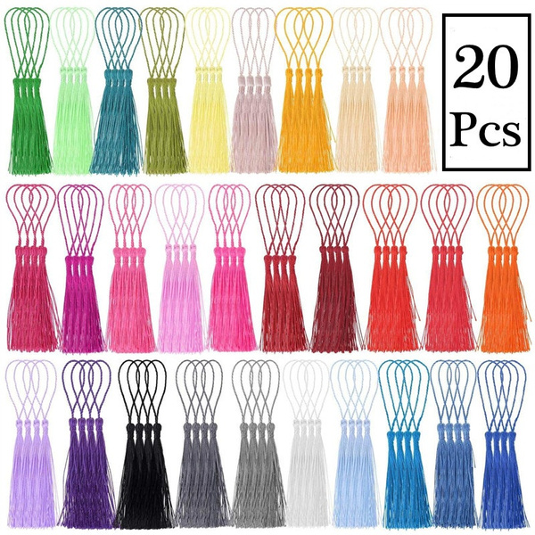 Tassels, 20Pcs Bookmark Tassels Silky Handmade Soft Craft Mini Tassels with  Loops for Bookmarks, Crafts, Earring and Jewelry Making